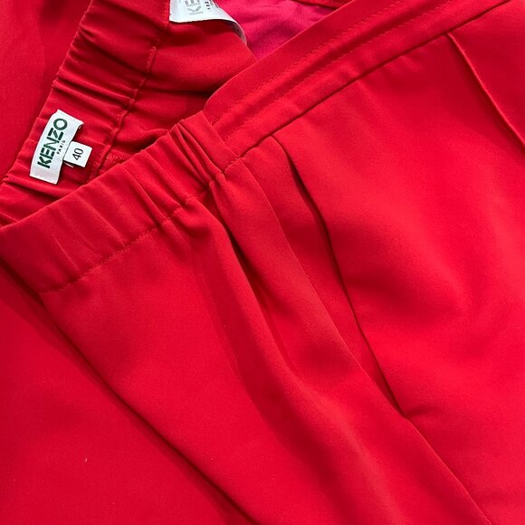 KENZO Red Pleated Trouser Pants sz 40 Medium - Picture 6 of 6
